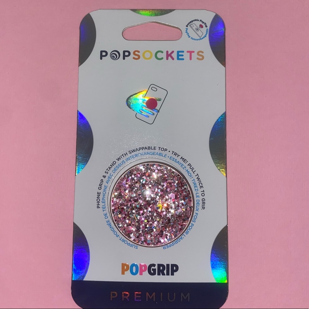 Brand New Popsockets Premium!!! In color Sparkle Rosebud Pink! So Pretty!